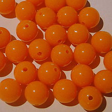 Korálky - Korálky COLOR plast 10mm (oranžová-10ks) - 4550090_