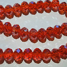 Korálky - Sklenená rondelka 8x6mm-1ks (sv.červená) - 4550257_