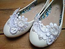 Ponožky, pančuchy, obuv - Balerínky WHITE FOLK ROMANCE pre Janku - 4553305_