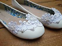 Ponožky, pančuchy, obuv - Balerínky WHITE FOLK ROMANCE pre Janku - 4553308_