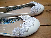 Ponožky, pančuchy, obuv - Balerínky WHITE FOLK ROMANCE pre Janku - 4553313_