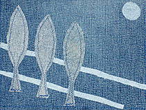 Úžitkový textil - Topole - riflový obraz - 4556847_