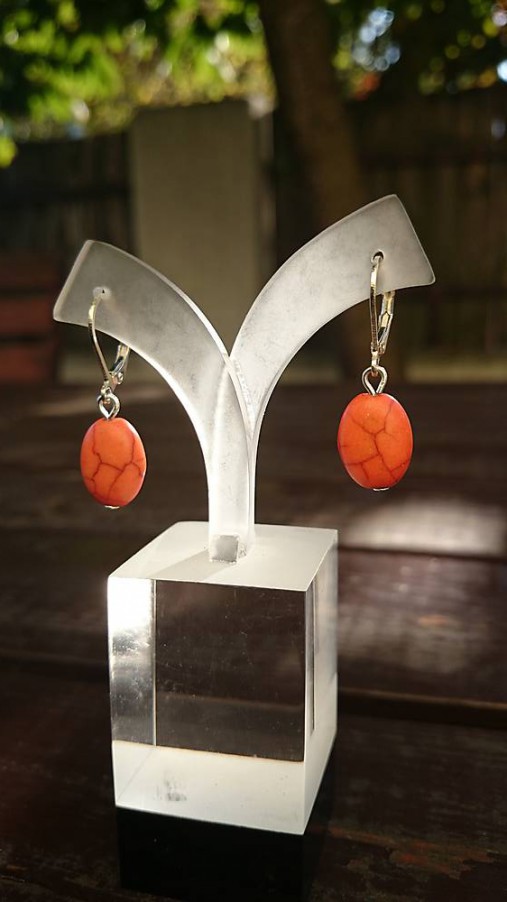 Náušnice - Oranžové s trhlinkami  - 4561168_