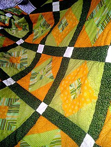 Úžitkový textil - Žlto-zelený prehoz - 4564179_