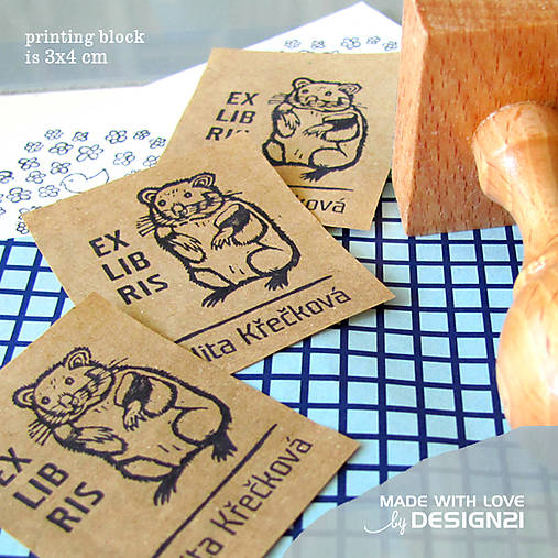 Materiál ručne robený - Škrečok: pečiatka 3x4 cm - 4575465_