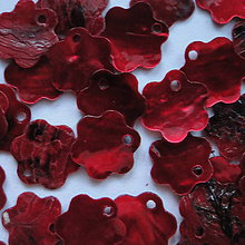 Korálky - Perleť.kvet 12mm-1ks (červená) - 4586887_
