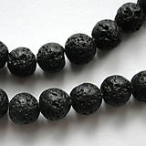 Minerály - Lávové korálky-čierne-1ks (8mm) - 4588787_