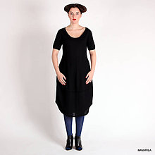 Šaty - černé šaty ROMKY jemně pletené - 4591343_