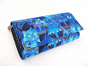Peňaženky - Luxusní modré čičiny - velká na spoustu karet - 4587389_