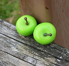 Náušnice - Zelené jabĺčka - napichovačky - 4589700_