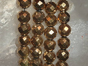Minerály - Hematit zlatý fazetovaný 10mm II - 4605036_
