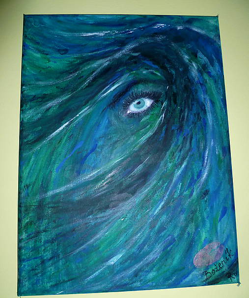 Maľba na plátne "Oči prezradia všetko"
