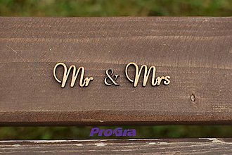 Tabuľky - Mr & Mrs - vyrezávaný nápis MINI - 4618923_