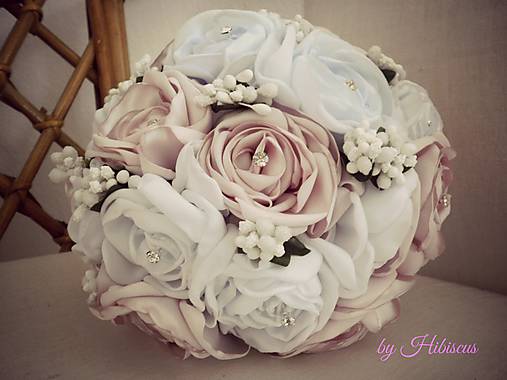 Pink rose bridal bouquet / Hibiscus - SAShE.sk