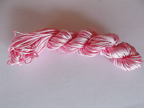  - Shamballa šnúrka nylónová (1mm)- ružová - 4620734_
