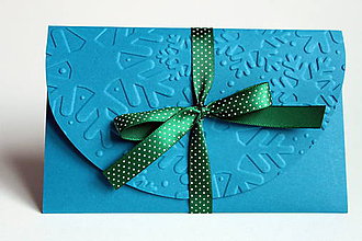 Papiernictvo - Vianočná obálka na peniaze/poukazy modrá - 4624533_
