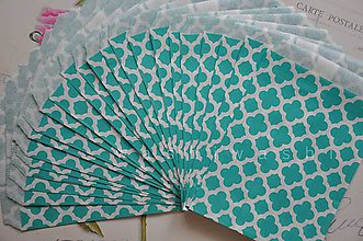 Obalový materiál - papierovy sacok studena zelena kvet - 4631111_