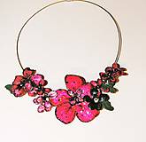 Náhrdelníky - lel náhrdelník art pink flowers - 4639424_