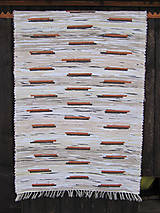 Úžitkový textil - Ručne tkaný koberec mini pásiky - 4635468_