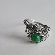 Prstene - prsten se zeleným achátem.. - 4644032_
