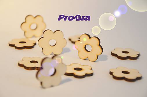 Polotovary - retrokvetinky - 3,5 cm - sada 10 ks - 4644688_