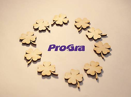 Polotovary - štvorlístky - 2,5 cm - sada 10 ks - 4644693_