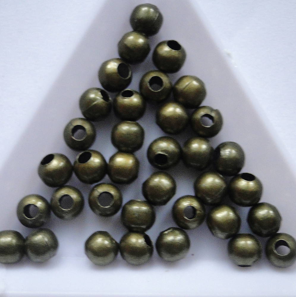 Kovové korálky-st.mosadz (6mm-20ks)