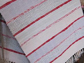Úžitkový textil - tkaný koberec - pásiky červené 70 x 150 cm - 4662043_