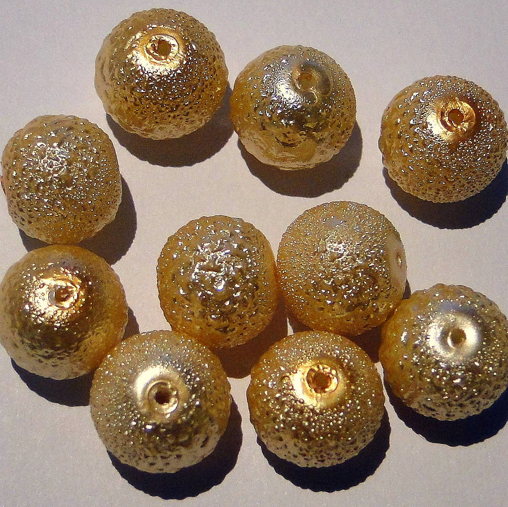 Voskované vrúbkované korálky 12mm-1ks (krémová)