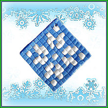 Dekorácie - Mozaiková vianočná ozdoba (modrá) - 4673859_