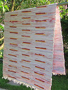 Úžitkový textil - Ručne tkaný koberec - ružový 70 x 150 cm - 4678945_