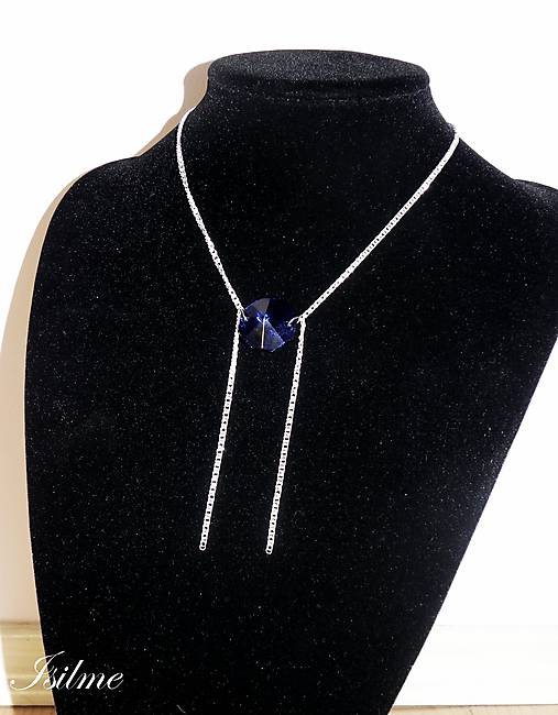 Náhrdelníky - Náhrdelník - tmavomodrý - 4678256_