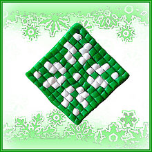 Dekorácie - Mozaiková vianočná ozdoba (zelená) - 4677614_