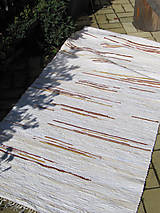 Ručne tkaný koberec - biely cca 80x200 cm