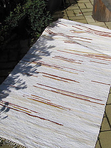 Úžitkový textil - tkaný koberec - biely cca 80x200 cm - 4680116_