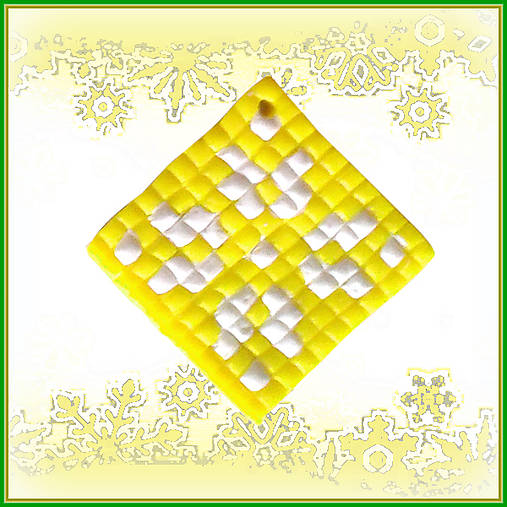 Mozaiková vianočná ozdoba (žltá)