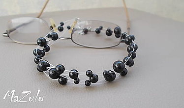 Náhrdelníky - náhrdelník z čiernych perličiek - 4686881_