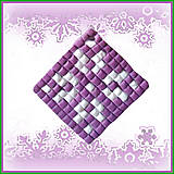 Dekorácie - Mozaiková vianočná ozdoba (fialová) - 4688752_