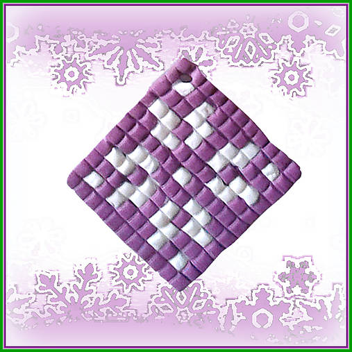 Mozaiková vianočná ozdoba (fialová)