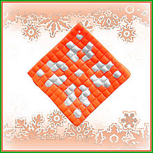 Dekorácie - Mozaiková vianočná ozdoba (oranžová) - 4684711_