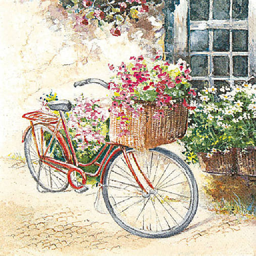  - Servítka "Flower bike" - 4690851_