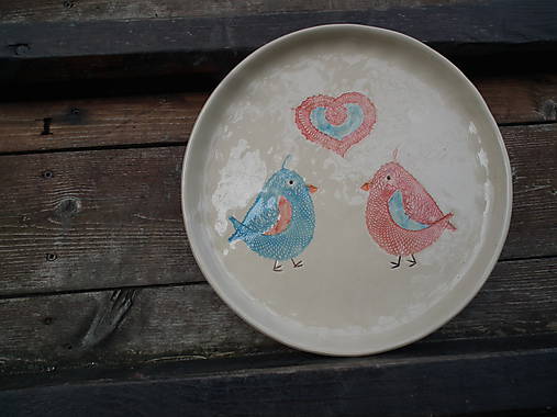 Nádoby - Tanier vtáčiky 25cm - 4704668_