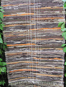 Úžitkový textil - Ručne tkaný koberec - hnedo oranžový 70 x 250 cm - 4709604_