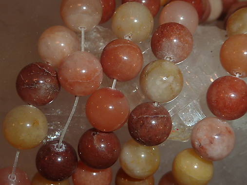 Minerály - Jadeit oranžovočervený 10mm - 4711199_