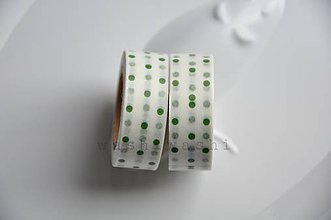 Papier - washi paska zelena bodka - 4716145_