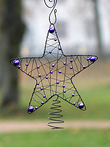 Dekorácie - Špička na vánoční stromeček-hvězda fialová - 4721246_