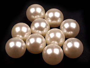 Korálky - Voskované perly krémové 10 mm - 4730920_