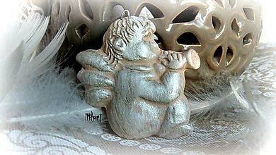 Dekorácie - Vianočný anjelik trúbka - 4756963_