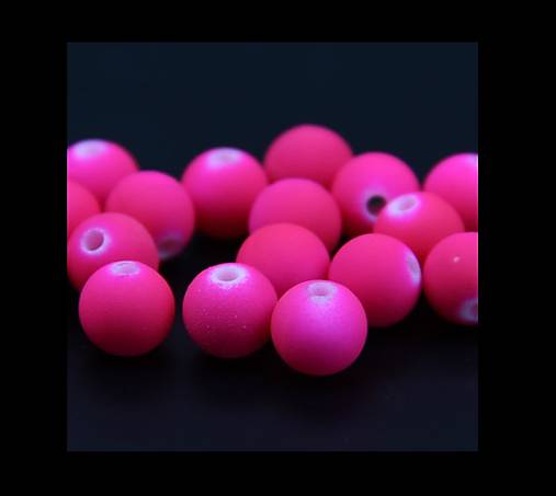  - Akrylové neónové korálky 8mm (balenie 10ks)- ružové - 4756673_