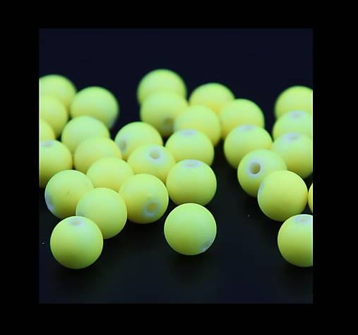  - Akrylové neónové korálky 8mm (balenie 10ks)- žlté - 4756674_